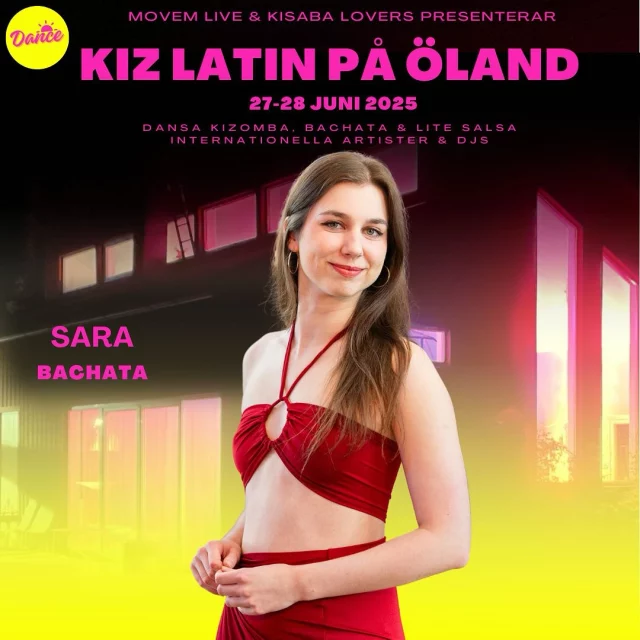 @saravanhamburg  is coming to Öland! 🥳🔥

Wanna feel the summer paradise and learn som moves in kizomba and bachata?

This is a special bachata opportunity to learn from one of the best in northern region all the way from Sundsvall! 

Welcome to
🔥Kiz Latin on Öland 🔥
Dance kizomba, bachata & a little salsa

⭐️Instructors⭐️
Sara Hamburg @saravanhamburg 
Arunas & Lina arunasmikonis & @lina.mikoniene
Mårten & Anna @martenangner & @annajois
Naom Libre @loco_funka

🎧DJs🎧
DJ Jois @annajois 
DJ Ray Starz @ray.starz 

TICKETS
⚡️Limited number of seats!⚡️So buy tickets now!
Refunds only in case of illness.
Tickets are also transferable to others.

Waaaaaaaay welcome!!